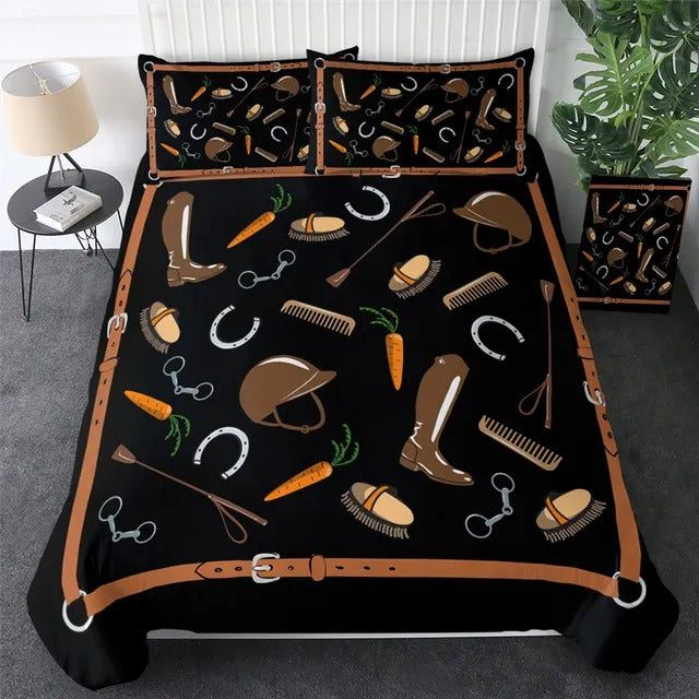 Housse de couette imprimée accessoires cavalier