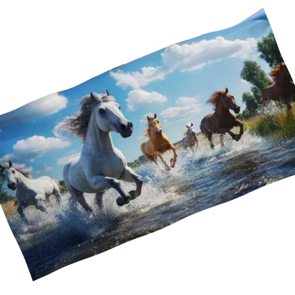 Hermes Serviette De Plage En Éponge Imprimée Chevaux Hermes Serviette De Plage En Éponge Imprimée Chevaux