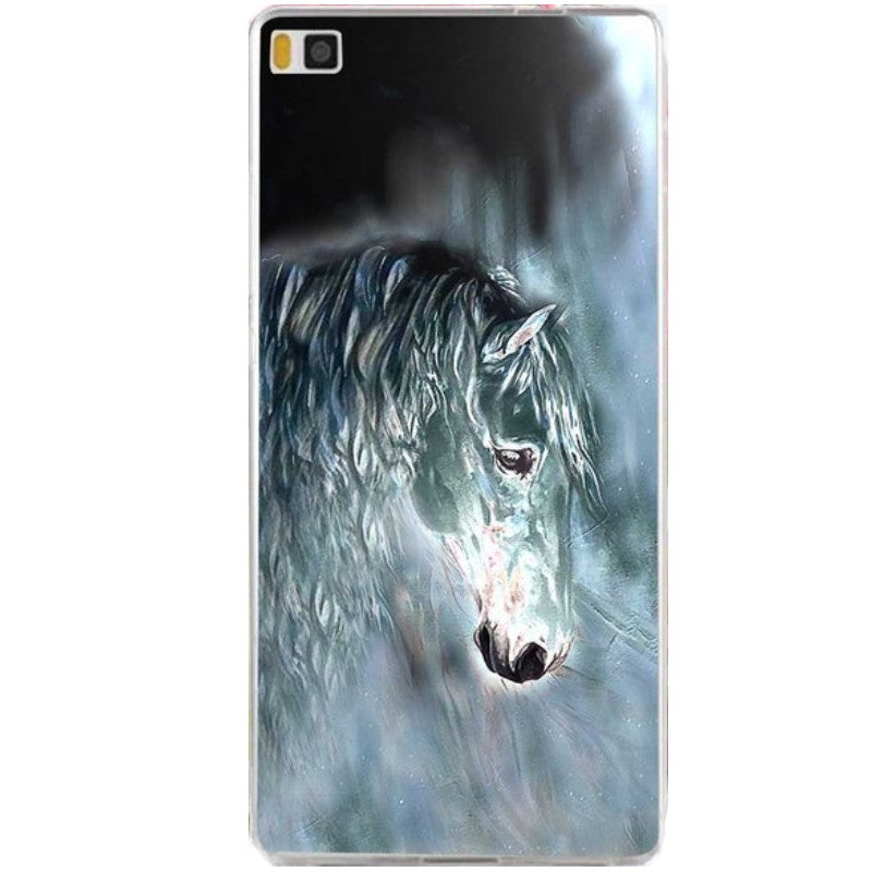Coque pour Huawei - Cheval art peinture bleuté