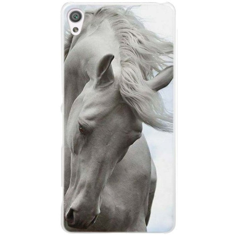 Coque pour Sony Images cheval blanc crinière - séries C, E, M, X, Z