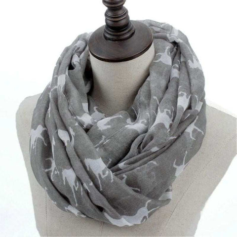 Echarpe Chale mi-saison impression chevaux