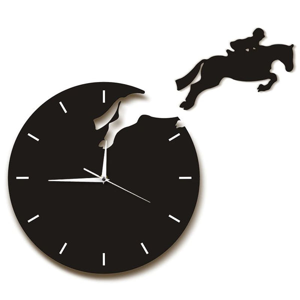 HORLOGE MURALE EN verre 40x40cm Animaux chevaux galop vitesse Wall HORLOGE MURALE EN verre 40x40cm Animaux chevaux galop vitesse Wall