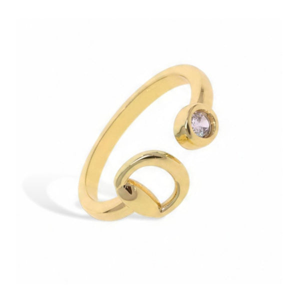 Bague - Mors de cheval et solitaire de zircons - Plaqué rhodium ou or