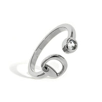 Bague - Mors de cheval et solitaire de zircons - Plaqué rhodium ou or