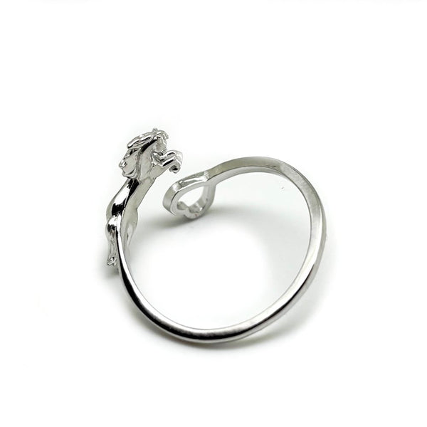 Bague Petit cheval et cœur - Argent massif