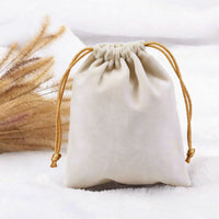 Bourse pour bijou velours beige - 3 tailles au choix