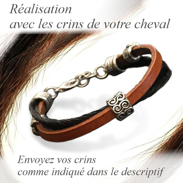 Bracelet avec les crins de votre cheval