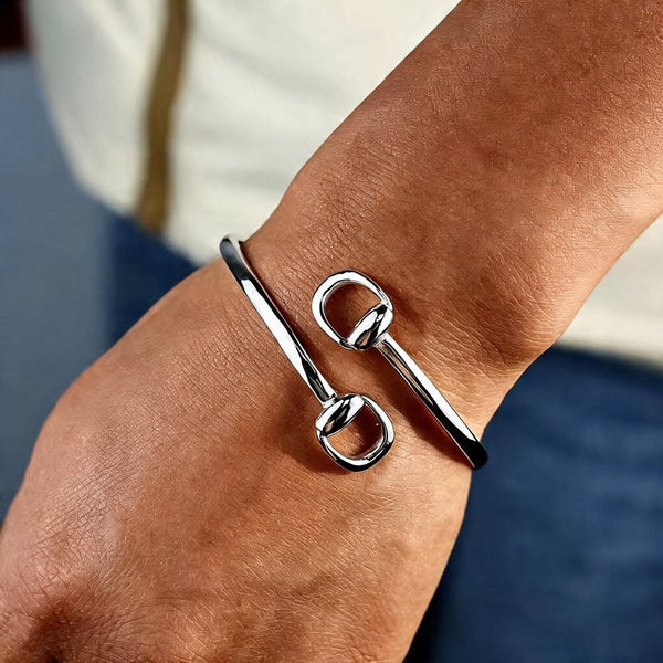 Bracelet spirale et mors de cheval - Plaqué rhodium ou or