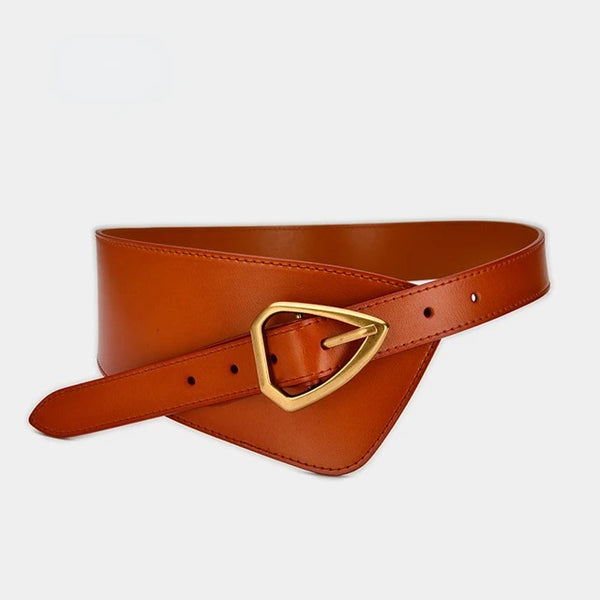 Ceinture femme - Cuir - Coupe mode large biais