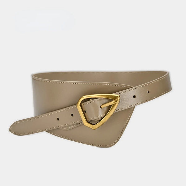 Ceinture femme - Cuir - Coupe mode large biais