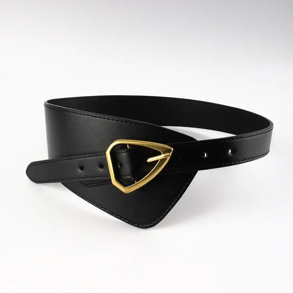 Ceinture femme - Cuir - Coupe mode large biais