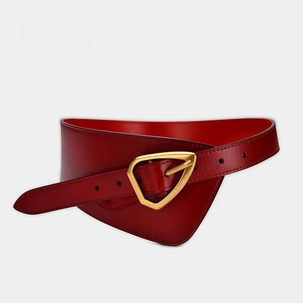 Ceinture femme - Cuir - Coupe mode large biais