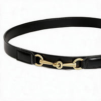Ceinture femme Boucle mors de cheval - Couleur noir