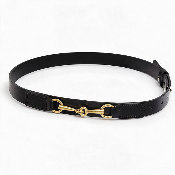 Ceinture femme Boucle mors de cheval - Couleur noir