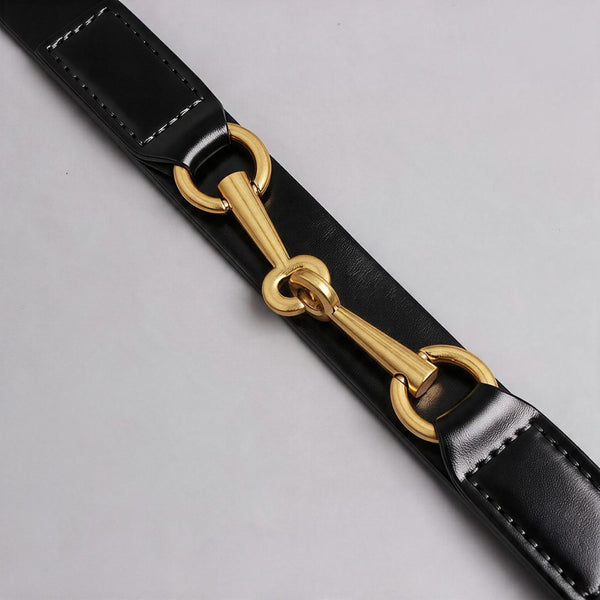 Ceinture femme Boucle mors de cheval - Couleur noir
