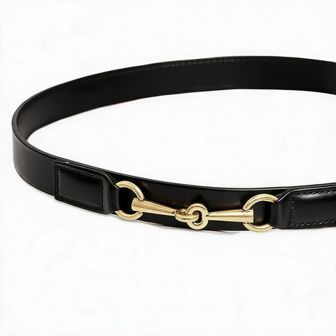 Ceinture femme Boucle mors de cheval - Couleur noir