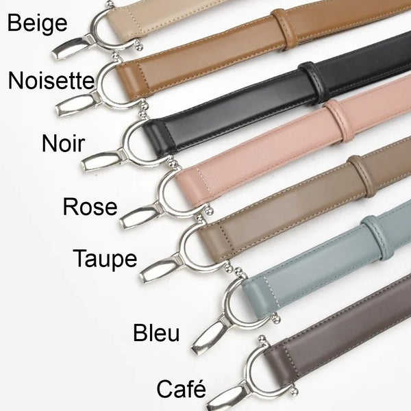 Ceinture femme Cuir véritable Boucle inox mors de cheval