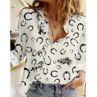 Chemise imprimée chevaux et fers à cheval