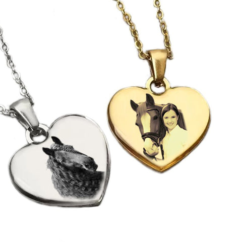 Collier pendentif coeur imprimé avec votre propre photo