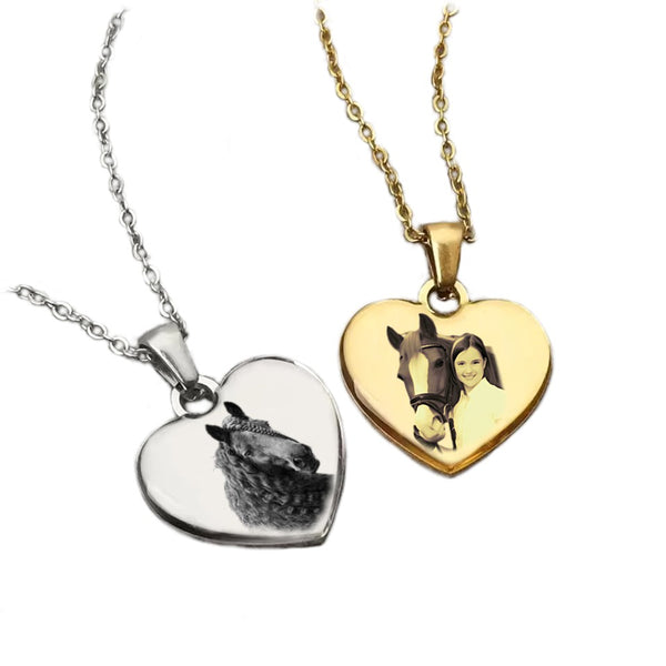 Collier pendentif coeur imprimé avec votre propre photo