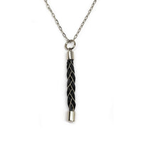 Collier pendentif crins de cheval Tresse 4 mèches - Fils d'or ou argent
