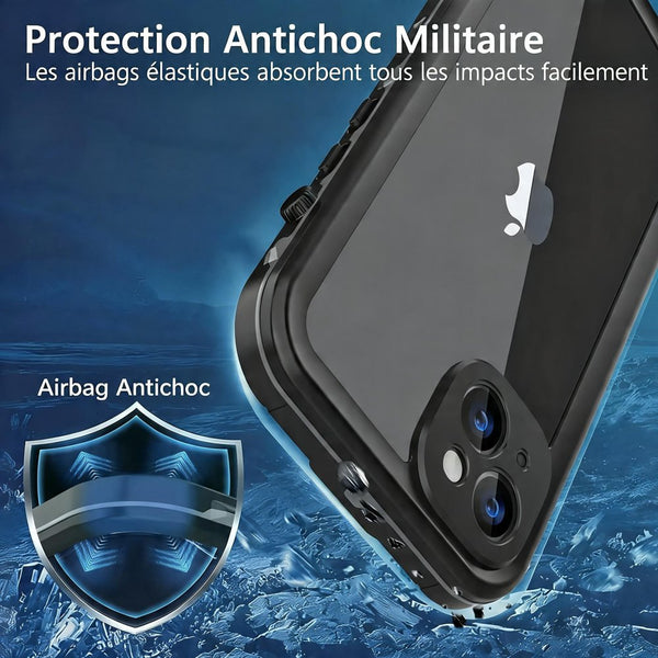 Coque de protection totale étanche Waterproof pour iPhone X, XS, XR, 11 à 16Pro Max