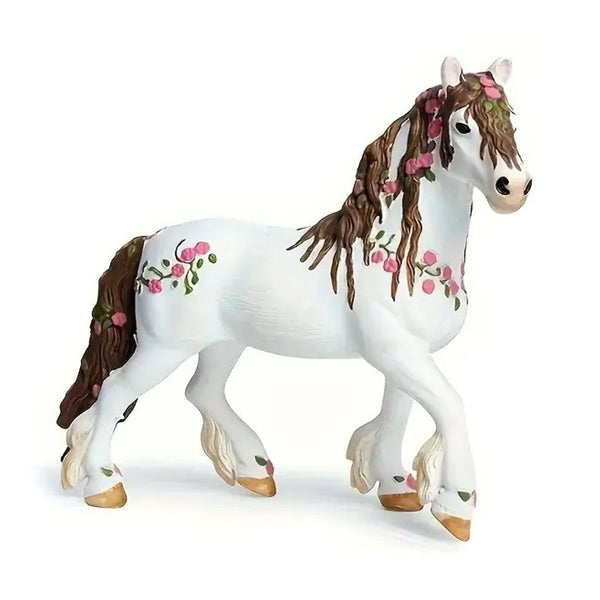 Figurines Cheval et fleurs PVC