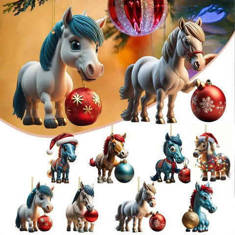 Figurines Cheval pour arbre de Noël