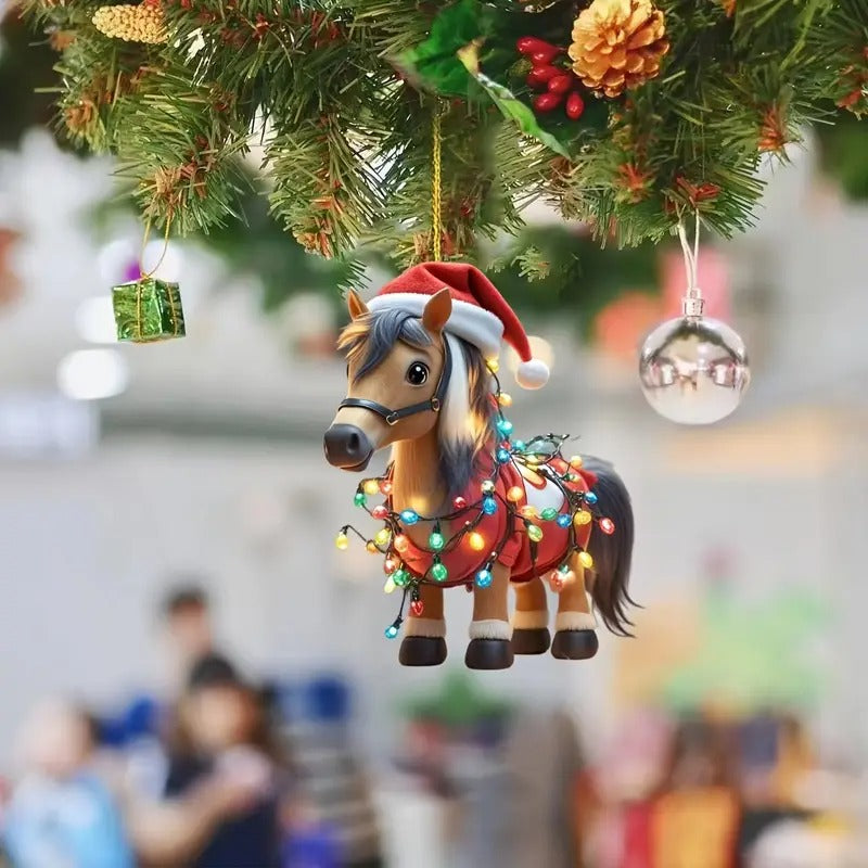 Kit De Noël Pour Chevaux WALDHAUSEN - Bois D'Élan, Rembourrage Muserolle Et Guêtres - Taille Unique - 100% Polyester - Décoration Festive - 1