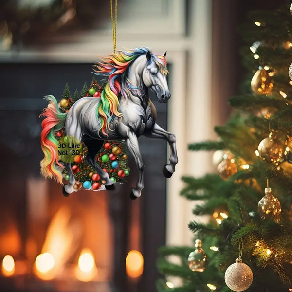 Figurines Cheval pour arbre de Noël (lot de 2 pièces)_