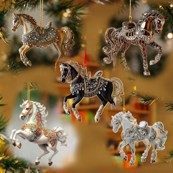 Figurines Cheval pour arbre de Noël