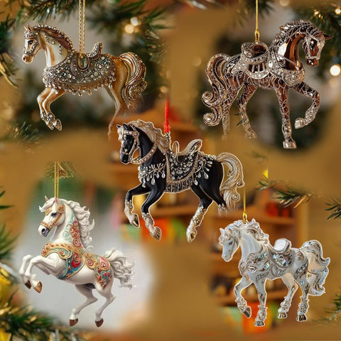 Figurines Cheval pour arbre de Noël