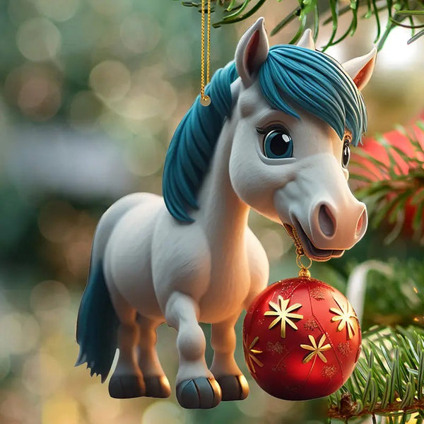 Figurines Cheval pour arbre de Noël