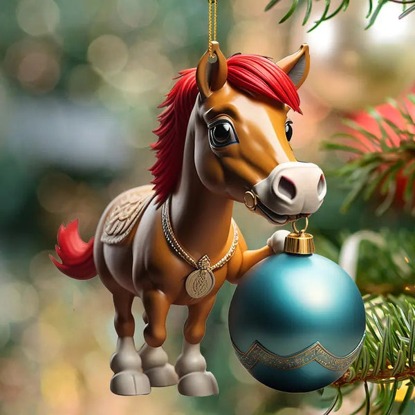 Figurines Cheval pour arbre de Noël