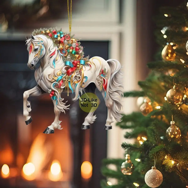 Figurines Cheval pour arbre de Noël (lot de 2 pièces)_