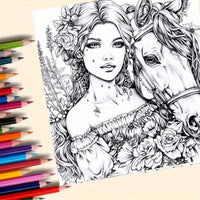 Livre de coloriage Belle et son cheval