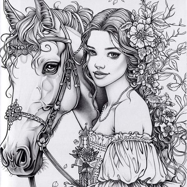 Livre de coloriage Belle et son cheval