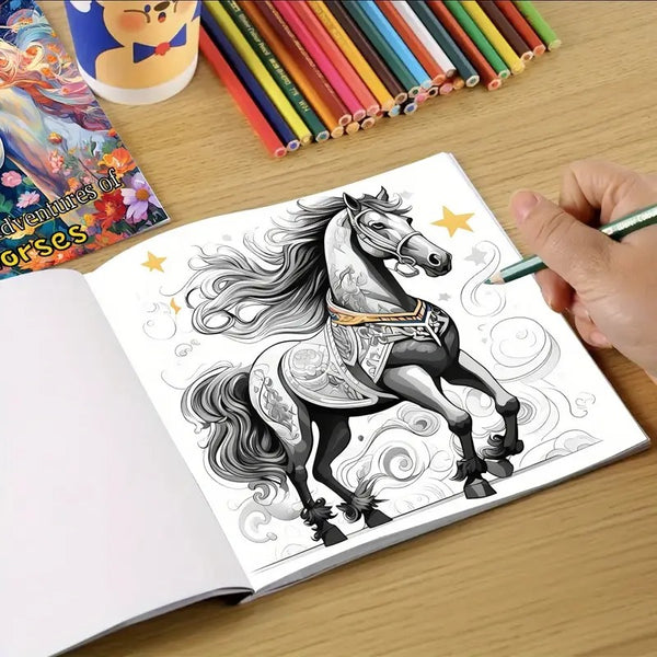 Livre de coloriage Petits chevaux