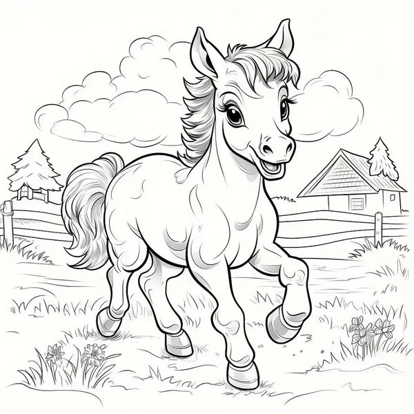 Livre de coloriage Petits chevaux