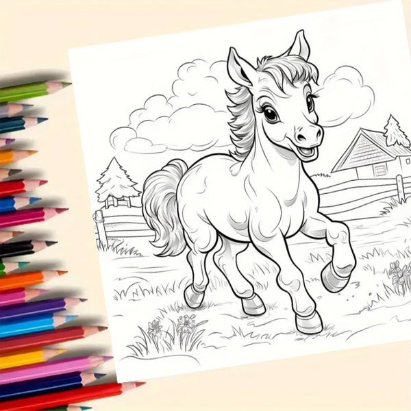 Livre de coloriage Petits chevaux