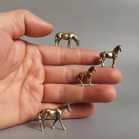 Mini chevaux lilliputiens laiton