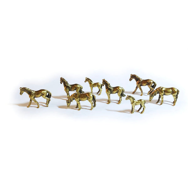 Mini chevaux lilliputiens laiton