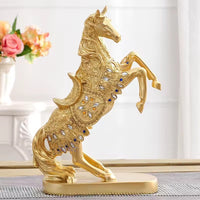Objet bibelot Déco Cheval en résine dorée