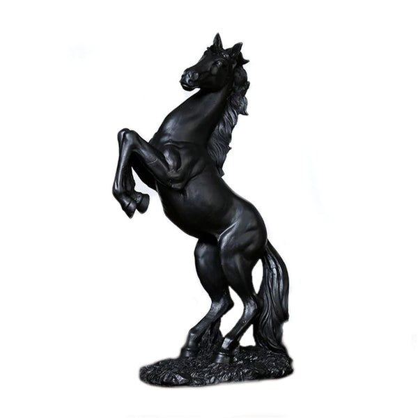 Objet déco Statuette Cheval debout en résine effet pierre ou bronze