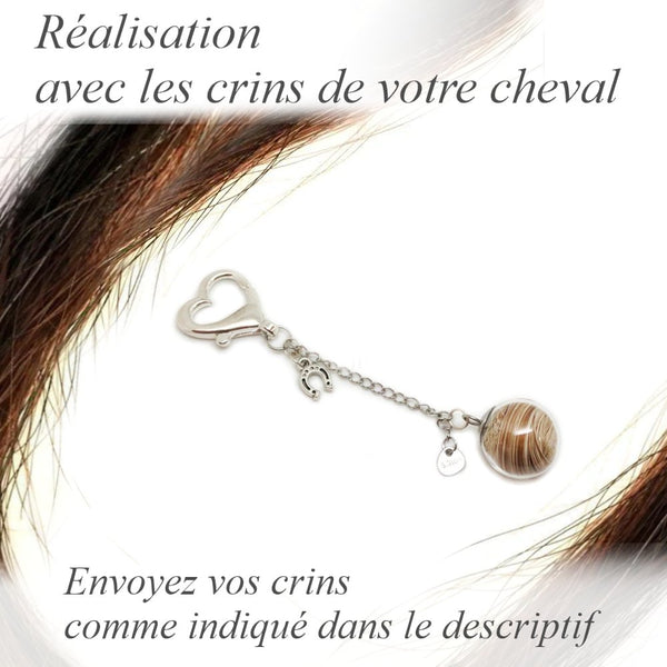 Porte-clés crins de cheval - capsule boule