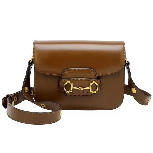 Sac Sacoche bandoulière à rabat Boucle mors de cheval - Cuir véritable