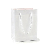 Sac pochette cadeau cartonnée blanche - Rectangle 16 x 12 cm