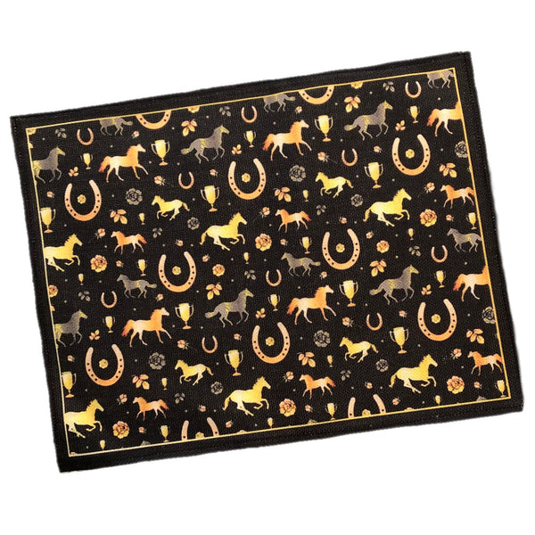 Sets de table imprimés de motifs équestres noirs et blancs (lot de 3 p Sets de table imprimés de motifs équestres noirs et blancs (lot de 3 p