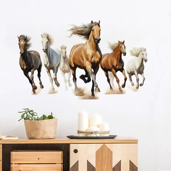 Sticker mural Déco La horde de chevaux couleur 72 x 44 cm
