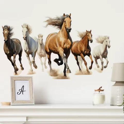 Sticker mural Déco La horde de chevaux couleur 72 x 44 cm